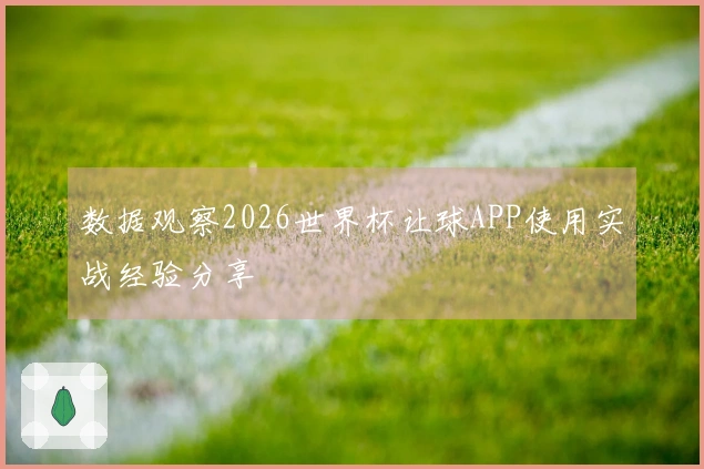 数据观察2026世界杯让球APP使用实战经验分享